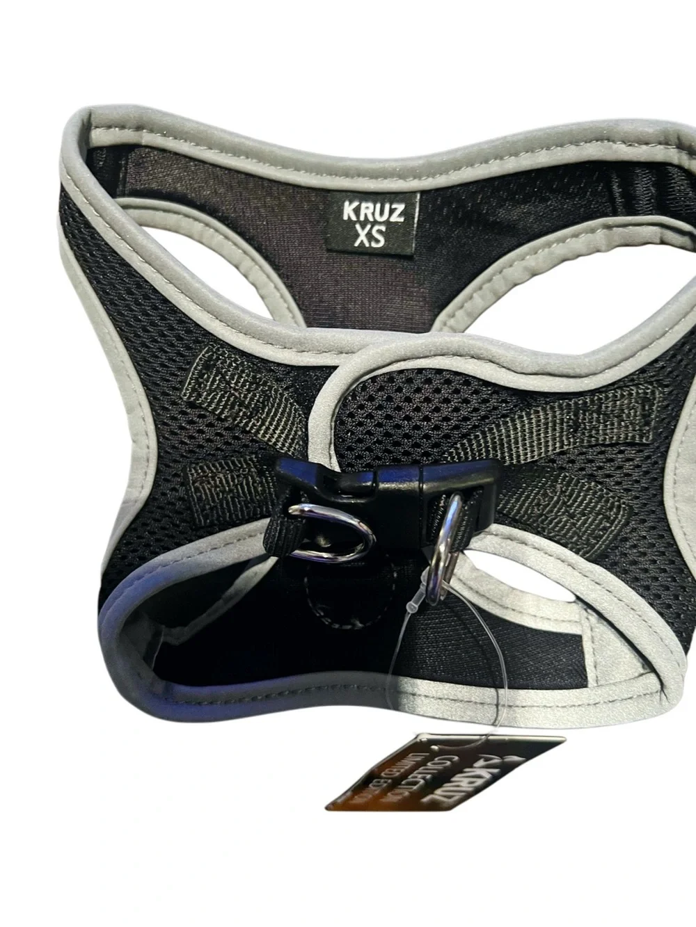 Kruz Mesh Dog Harness in Black & Light Gray Size XS